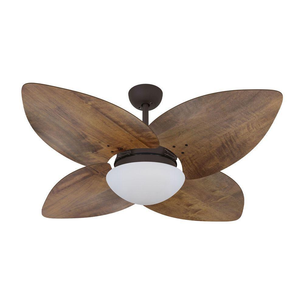 Ventilador De Teto Marrom 4 Pás Rádica Imbuia 220V - 1