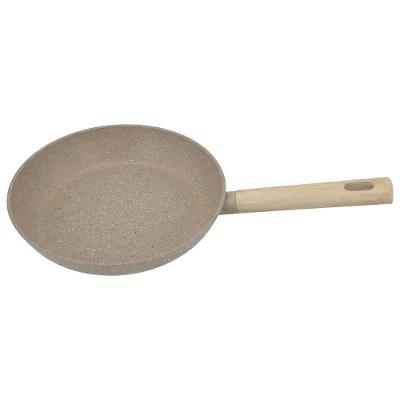 Frigideira Indução Antiaderente Cabo De Madeira Linha Marble 24cm