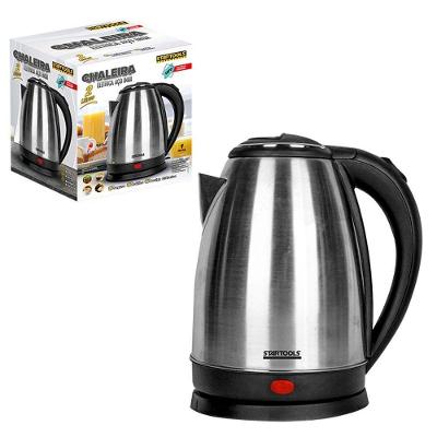 Chaleira Elétrica Startools 2L Aço Inox Preto e Inox 1000W 110V com Base Giratória