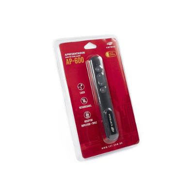Apresentador sem Fio AP-600 com Laser Vermelho 650 NM e Alcance 10M Preto C3tech