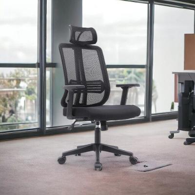Cadeira de Escritório Cadeira Escritório Diretor King Tela Mesh Rodízios Giratória Preto