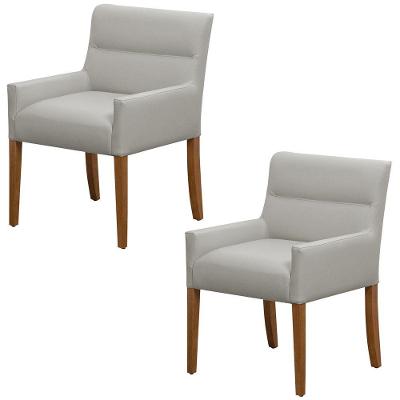 Kit 2 Cadeiras Para Mesa De Jantar Angel Base Madeira Corano Fendi - Nexta Casa