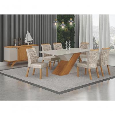Sala De Jantar 6 Cadeiras Maciça 1,80x90 Ilhéus Arbo Design