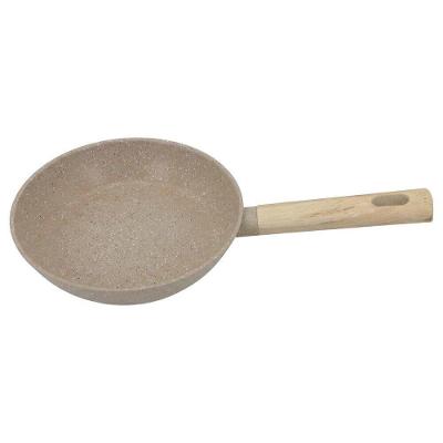 Frigideira Indução Antiaderente Cabo De Madeira Linha Marble 20cm
