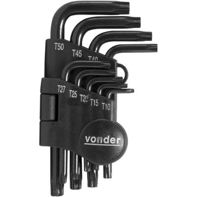 Chaves Torx Reta T10 A T50 9 Peças - 35.73.010.050 - Eccofer Chave Torx T10 A T50 Vtx-4 9pc Vonder
