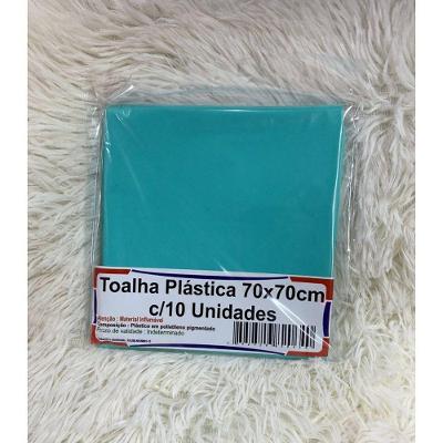 Kit 10 Toalha De Mesa Lisa Plástica 70x70cm Para Aniversário Festa Casamento Verde água