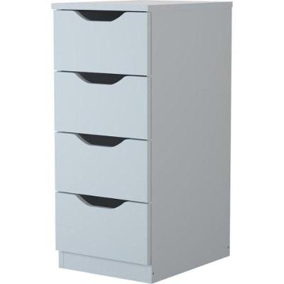 Gaveteiro Multivisão Moderno 4 Gavetas MDF com Acabamento UV Branco