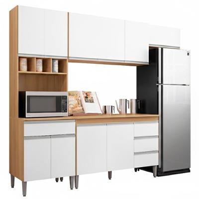 Cozinha Modulada 10 P 4 G Andreia 240 Cm Amendoa Branco Reajl Moveis Amendoa Branco