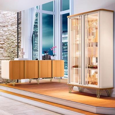 Buffet Aparador Saluti Com Cristaleira évora Off-cinamomo - Hb Móveis