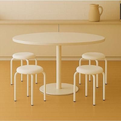 Banqueta Cozinha Baixa Empilhável Industrial Kit 4 Jully Branco-branco D03 - D'rossi
