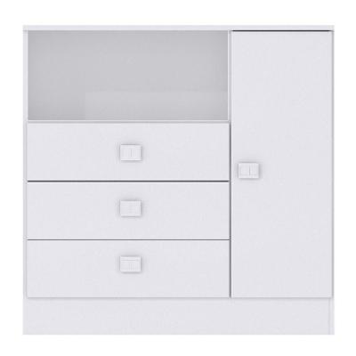 Cômoda Infantil 3 Gavetas 1 Porta Mdp 15mm Percasa Branco