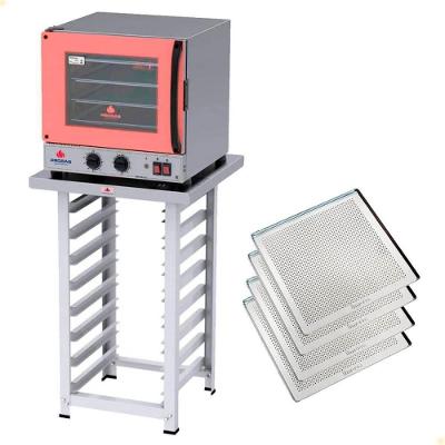 Kit Forno Elétrico Progás Turbo Fast Oven 110V Com Mesa Prp-004 G2 E 4 Bandejas Imeca