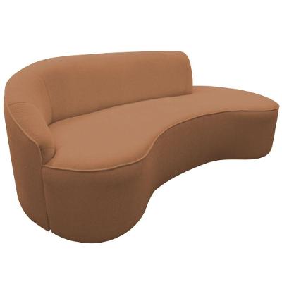 Sofá Curvo 04 Lugares 230cm Eron Braço Direito Bouclé Terracota - Nexta Casa