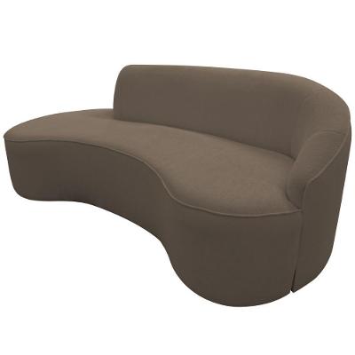 Sofá Curvo 04 Lugares 230cm Eron Braço Esquerdo Bouclé Marrom - Nexta Casa