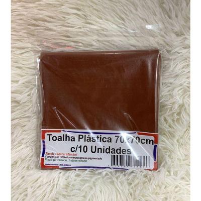 Kit 10 Toalha De Mesa Lisa Plástica 70x70cm Para Aniversário Festa Casamento Marrom