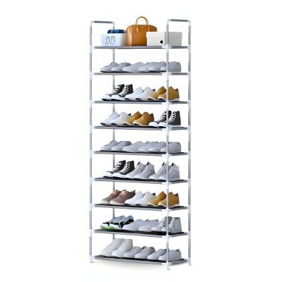Sapateira Vertical Organizador Multiuso 9 Prateleiras com Tubos de Aço e Bases de Pano