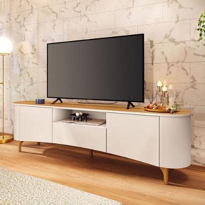 Rack Bancada Elara Com Aparador Vivant Off White Cinamomo - Hb Móveis