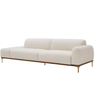 Sofá Living Unne 3 Lugares 210cm Terminal Direito Bouclé Off White - Nexta Casa Cor Off White
