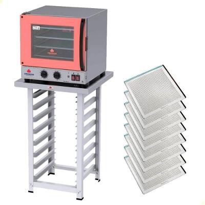 Kit Forno Elétrico Progás Turbo Fast Oven 110V Com Mesa Prp-004 G2 E 8 Bandejas Imeca