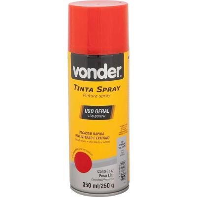 Tinta Em Spray Vermelha, 350 Ml/250 G, Vonder Vermelho