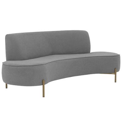 Sofá Orgânico 2 Lugares 150cm Argos Pés Ouro Fosco Linho Cinza - Nexta Casa
