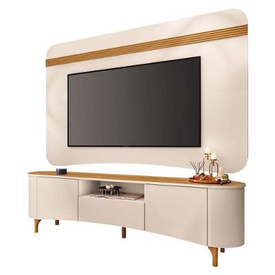 Rack Bancada Elara Com Painel Armony Off White Cinamomo - Hb Móveis