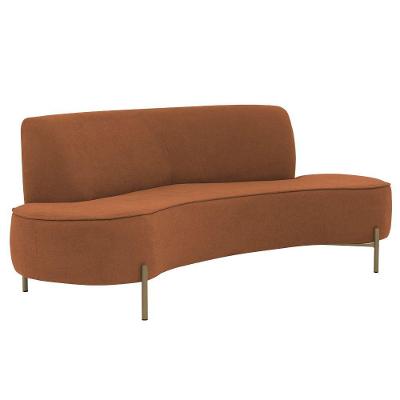 Sofá Orgânico 2 Lugares 150cm Argos Pés Ouro Fosco Linho Terracota - Nexta Casa