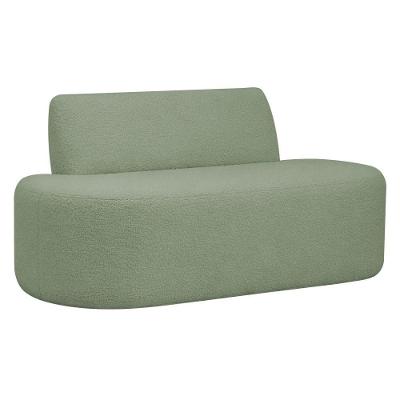 Sofá Reto 02 Lugares 150cm Mônaco Bouclé Verde Claro - Nexta Casa