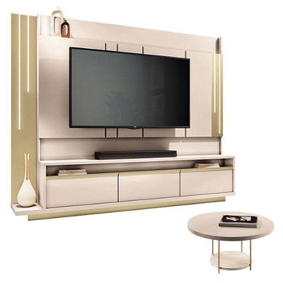 Home Theater Montane Off White Champanhe Com Mesa De Centro Sky Off White - Hb Móveis