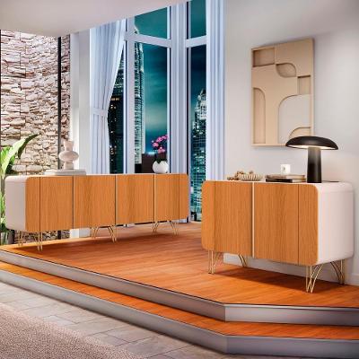 Balcão Aparador Buffet Saluti E Benvenuto Off-cinamomo - Hb Móveis