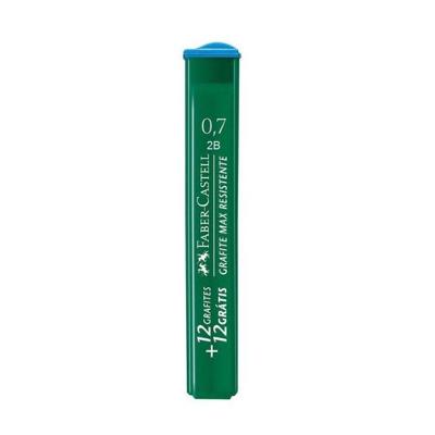 Grafite Técnico Faber-Castell Super Polymer 2B 0.7MM com 24 Unidades Alta Resistência Preto