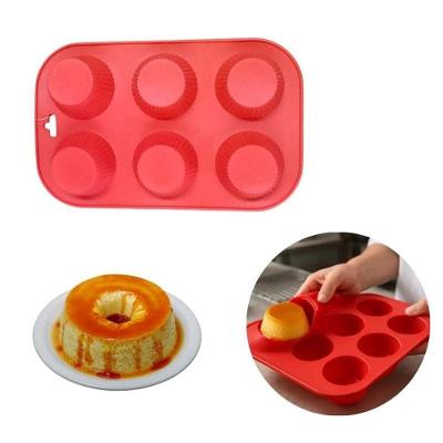 Kit 06 Formas Redonda Silicone para Pudim Flan Antiaderente Forno e Freezer Thika Importadora
