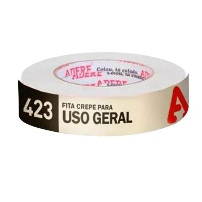 Fita Crepe Uso Geral Adere 423 para Aplicações Diversas 24MM X 50M Unidade Bege