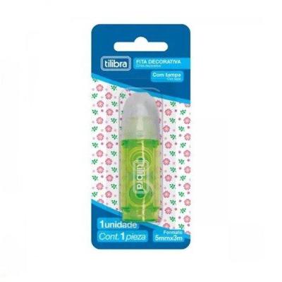 Fita Decorativa Tilibra Flores com Desenhos de Borboletas e Quadrados 5MM X 3M 1 Unidade
