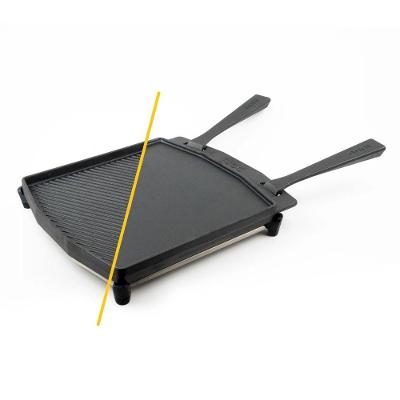 Chapa de Ferro Fundido Ooni UU-P1AC00 para Fornos Ooni Dual Sided com Apoio em Aço Inox Prata