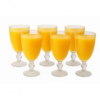 Jogo de Taças 12 Peças para Água Vinho Suco Licor em Vidro Lapidado Transparente GMB