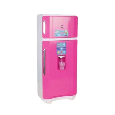 Geladeira Infantil de Brinquedo Geladeira Duplex Rosa Infantil com Dispenser de Água Funcional Rosa
