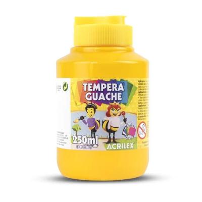 Tinta Guache Acrilex Guache 250ml Amarelo Ouro Não Tóxica Solúvel em Água Pote com 1 Unidade Amarelo