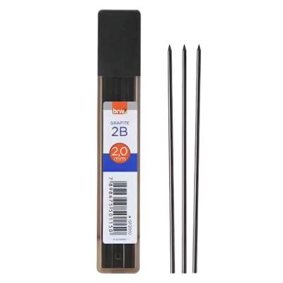 Grafite para Lapiseira BRW Grafite 2B 2.0MM Resistente e Suave Tubo com 6 Unidades