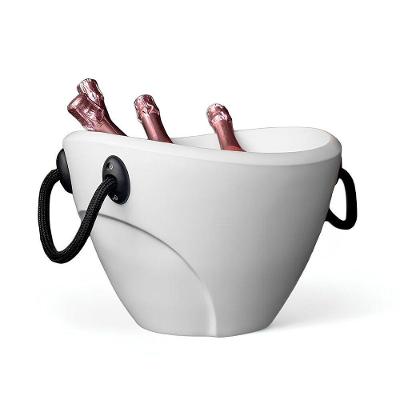 Champanheira de Mesa TPC 13L para 4 Garrafas com Parede Dupla e Alça Branco