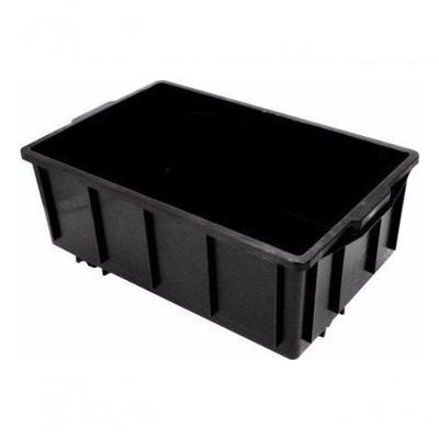 Kit 3 Caixa Plastica 28L para Organização com Tampa Empilhável Preto Higipack