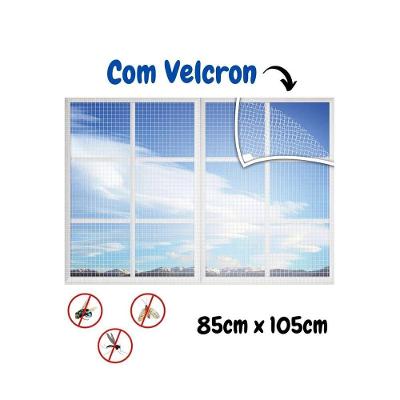 Tela Mosquiteiro para Janela Kit 06 Anti Mosquitos com Velcron 85x105cm Transparente Vida Pratika