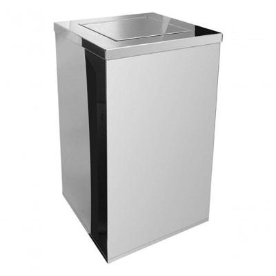 Lixeira Kit 2 Inox Quadrada com Tampa Vai-vem 50L em Aço Inox Inox