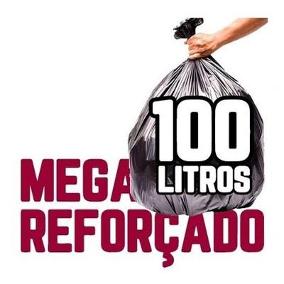 Saco de Lixo Mega Reforçado 100 Litros 100 Unidades Preto Higipack