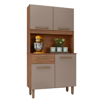 Armario De Cozinha Kit Uruguai 91 Cm 4 Portas E 1 Gaveta Freijo-moka