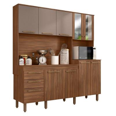 Armario De Cozinha Kit Tokyo 198 Cm 10 Portas E 2 Gavetas Freijo-moka