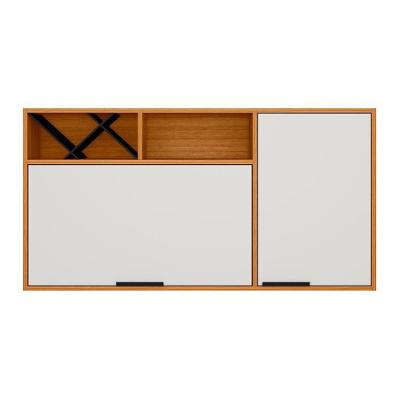 Armario Cozinha Aereo Ravena Com Nicho 120 Cm Com 2 Portas Freijo-off Acetinado Freijo-off Acetinado
