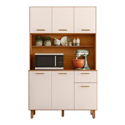 Armario De Cozinha Kit New Livia Com 6 Portas E 1 Gaveta Freijo/off Acetinado Freijo/off Acetinado