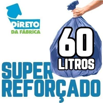 Saco para Lixo Kit 60 Lts 100 Unidades Preto e Azul Super Reforçado Higipack