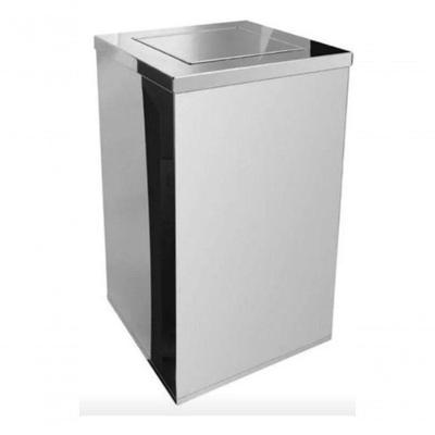 Kit 2 Lixeira Inox Quadrada Tampa Vai-vem 100 Litros em Aço Inox 430 Inox
